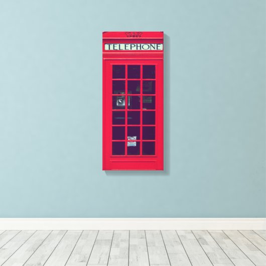 Oorspronkelijke british phone box canvas afdruk (Insitu (Houten vloer))