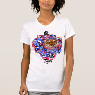 Oorspronkelijke graffiti stijl Tiger Chinees jaar T-shirt
