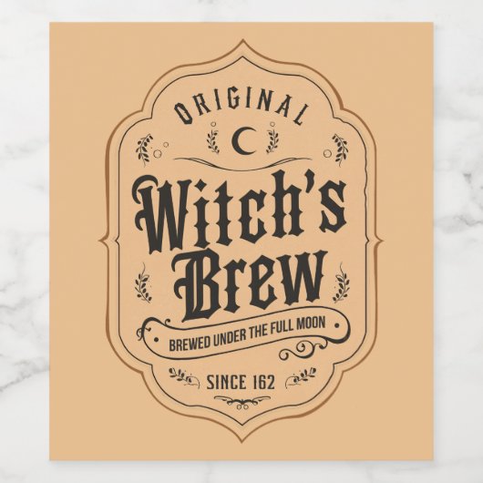 Oorspronkelijke heksenbrouwsel wijn etiket (Enkel label)
