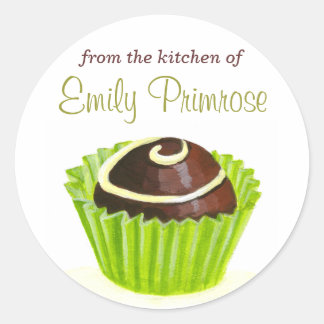 Oorspronkelijke illustratie Chocolate Truffle stic Ronde Sticker