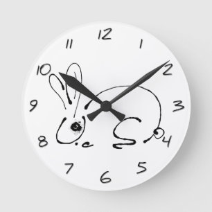 Oorspronkelijke konijneninkt Tekening Chinees jaar Ronde Klok