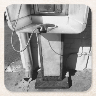 Oorspronkelijke kunst: "verzuim bij wanbetaling" vierkante kartonnen onderzetter