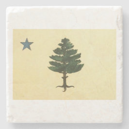 Oorspronkelijke Maine State Pine Tree Flag Marble  Stenen Onderzetter