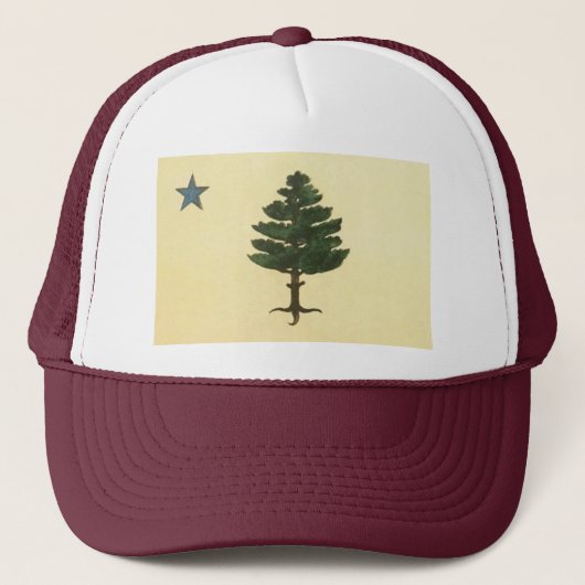 Oorspronkelijke Maine State Pine Tree Flag Trucker Trucker Pet (Voorkant)