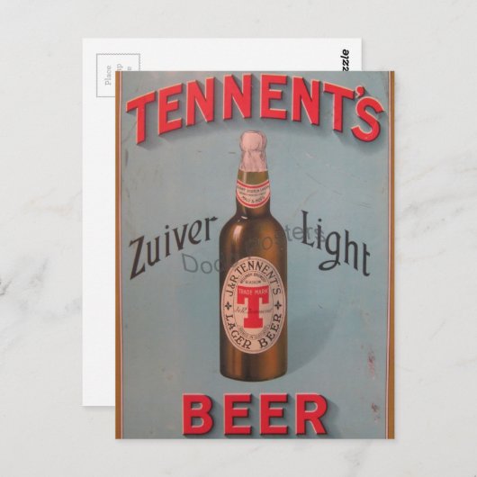 Oorspronkelijke oude poster van Glasgow's beroemde Briefkaart (Voorkant / Achterkant)