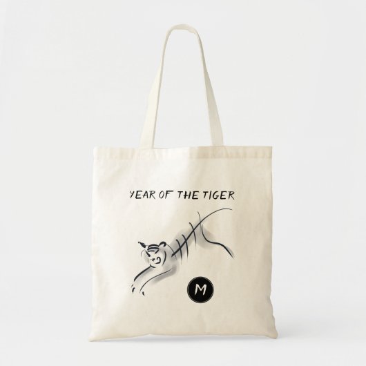 Oorspronkelijke tekening5 Chinese tijger Monogram Tote Bag (Voorkant)