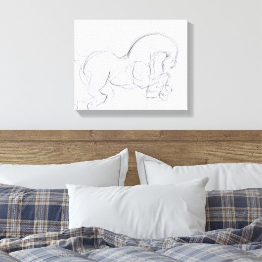 Oorspronkelijke tekening 3-paard jaarzodiek canvas (Insitu (Slaapkamer))