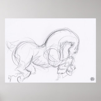 Oorspronkelijke tekening 3 Paardenjaar dierentuin  Poster
