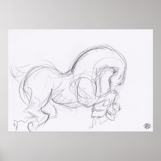 Oorspronkelijke tekening 3 Paardenjaar dierentuin Poster (Voorkant)