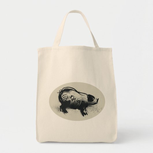 Oorspronkelijke tekening van Varken met 2019 Tote Bag (Voorkant)