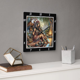 Oorspronkelijke titel: Eagle's spirit stone's reso Vierkante Klok