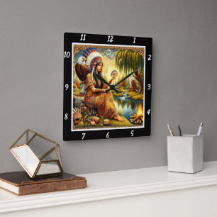 Oorspronkelijke titel: Eagle's tracks Willow's rus Vierkante Klok