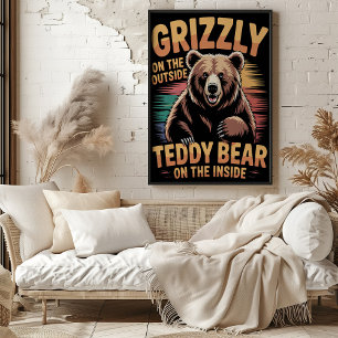 Oorspronkelijke titel: Grizzly outside teddybeer i Poster