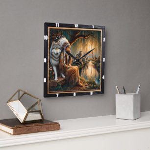 Oorspronkelijke titel: Stone Circle Still Dream Vierkante Klok