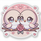 Oorspronkelijke titel: Sweet Lovebirds Sticker (Voorkant)