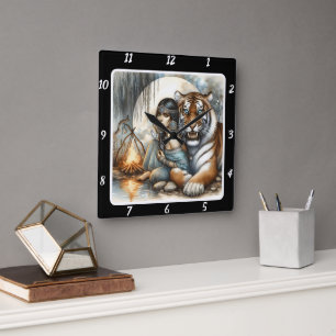 Oorspronkelijke titel: Willow Dance Tiger's pace Vierkante Klok