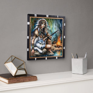 Oorspronkelijke titel: Willow Dance twilight Vierkante Klok