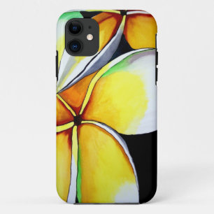Oorspronkelijke tropische gele Frangipani-bloem iPhone 11 Hoesje
