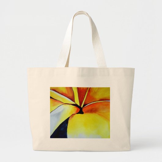 Oorspronkelijke tropische gele Frangipani-bloem Grote Tote Bag (Voorkant)