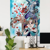 OORSPRONKELIJKE VRIJE TALE/PRINCES, RODE ROSEN EN  POSTER (Thuiskantoor)