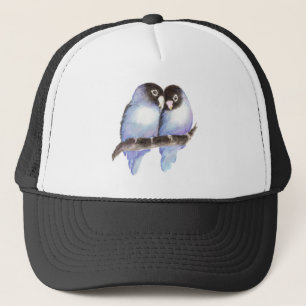 Oorspronkelijke Waterverf blauwe vedervogels, voge Trucker Pet