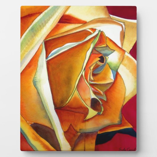 Oorspronkelijke waterverf gele rozenbloem fotoplaat (Voorkant)