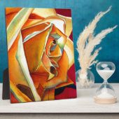 Oorspronkelijke waterverf gele rozenbloem fotoplaat (Zijkant)