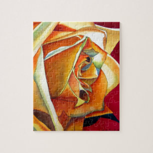 Oorspronkelijke waterverf gele rozenbloem legpuzzel