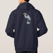 Oorspronkelijke waterverf: grote blauwe hond hoodie (Achterkant)