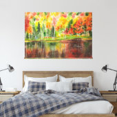 Oorspronkelijke Waterverf najaar palet Canvas Afdruk (Insitu (Slaapkamer))
