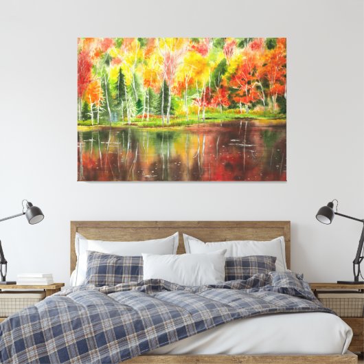 Oorspronkelijke Waterverf najaar palet Canvas Afdruk (Insitu (Slaapkamer))