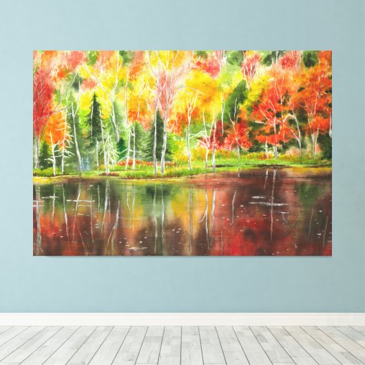 Oorspronkelijke Waterverf najaar palet Canvas Afdruk (Insitu (Houten vloer))