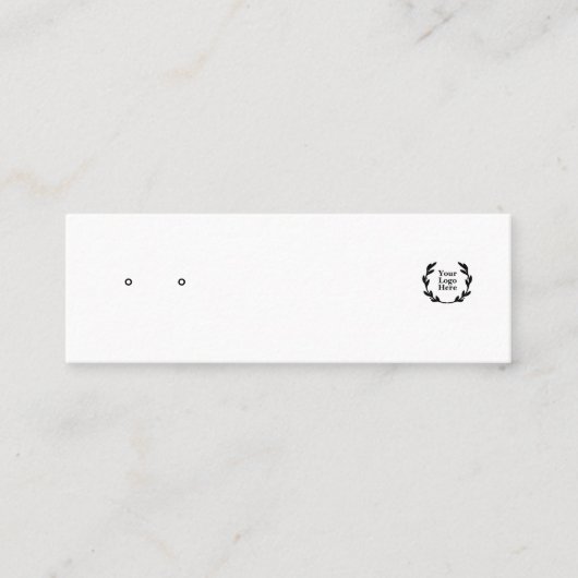 Oorsteker Displaykaart | Witte Sieraden Display Mini Visitekaartje (Voorkant)