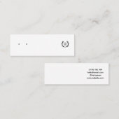 Oorsteker Displaykaart | Witte Sieraden Display Mini Visitekaartje (Voorkant / Achterkant)