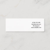 Oorsteker Displaykaart | Witte Sieraden Display Mini Visitekaartje (Achterkant)