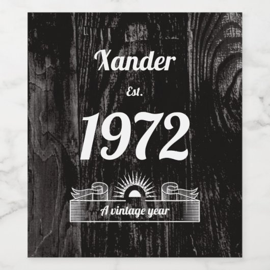 Oost. 1972 Een jaar Wijn Etiket (Enkel label)