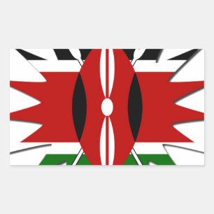 Oost-Afrikaanse sterrenbeeld Keniaanse vlag Steron Rechthoekige Sticker