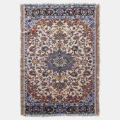 Oost-Antiek Perzisch Turks blauw tapijt Deken (Voorkant Verticaal)