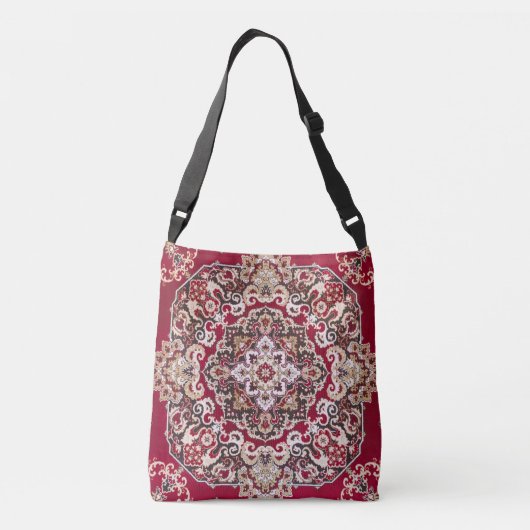 Oost-Antiek Perzisch Turks Rug Kilim Crossbody Tas (Achterkant)