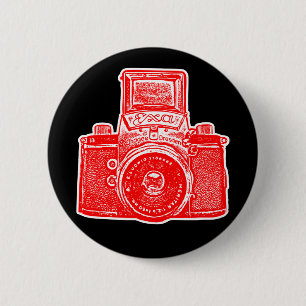 Oost-Duitse camera II - rood Ronde Button 5,7 Cm