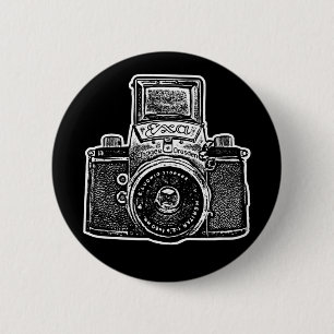 Oost-Duitse camera II - zwart Ronde Button 5,7 Cm