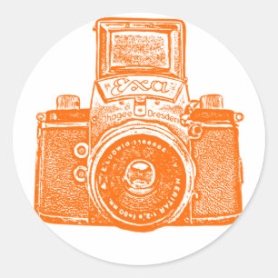 Oost-Duitse camera - Oranje Ronde Sticker