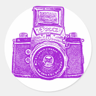 Oost-Duitse camera - Paars Ronde Sticker