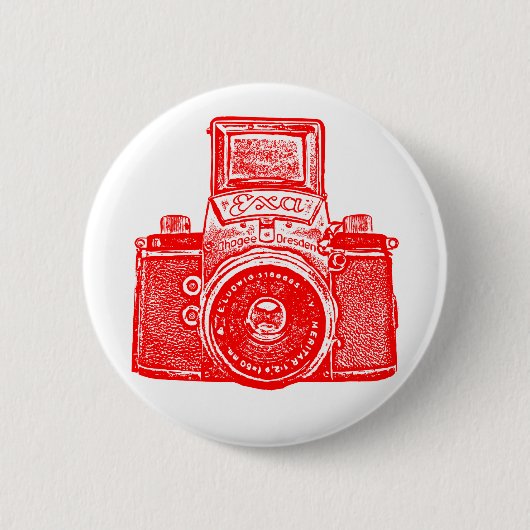 Oost-Duitse camera - rood Ronde Button 5,7 Cm (Voorkant)