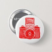 Oost-Duitse camera - rood Ronde Button 5,7 Cm (Voorkant /achterkant)