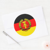 Oost-Duitsland, vlag Ronde Sticker (Envelop)