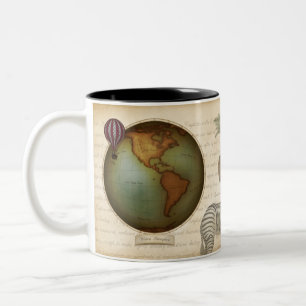 Oost- en Western Hemispheres Neo-Victoriaans Safar Tweekleurige Koffiemok