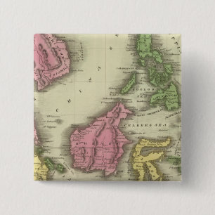 Oost-Indische eilanden Vierkante Button 5,1 Cm