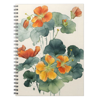 Oost-Indische kers - Waterverf bloemen Notitieboek