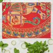 Oost-Indische olifantendruk Theedoek (Gevouwen)